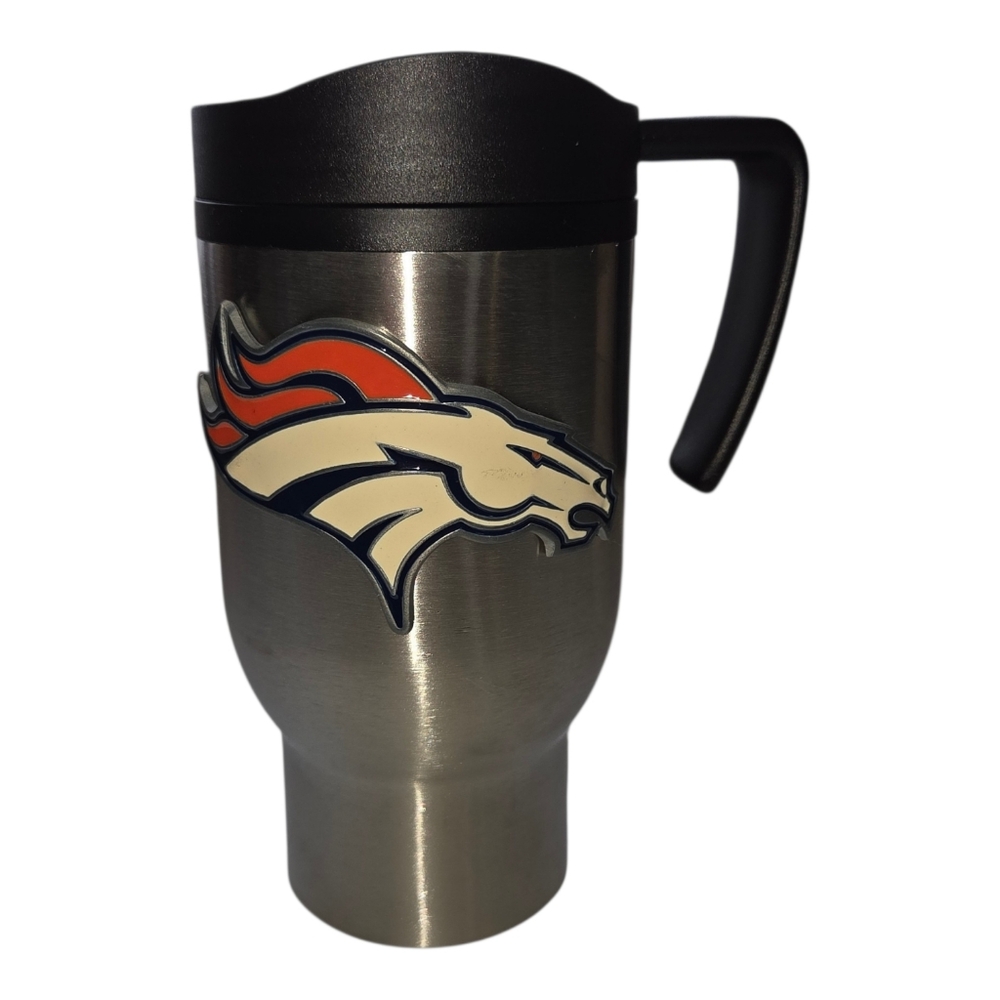 Stainless Steel Travel Mug with Denver Broncos NFL logo